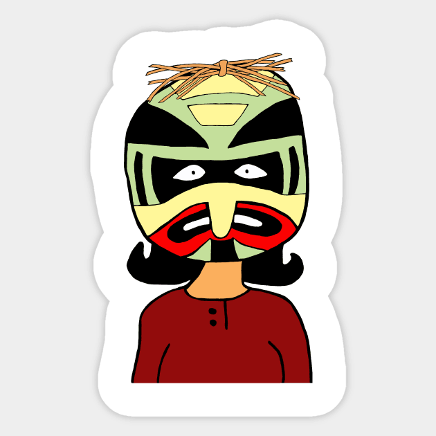 Linda wearing mask Sticker by shellTs